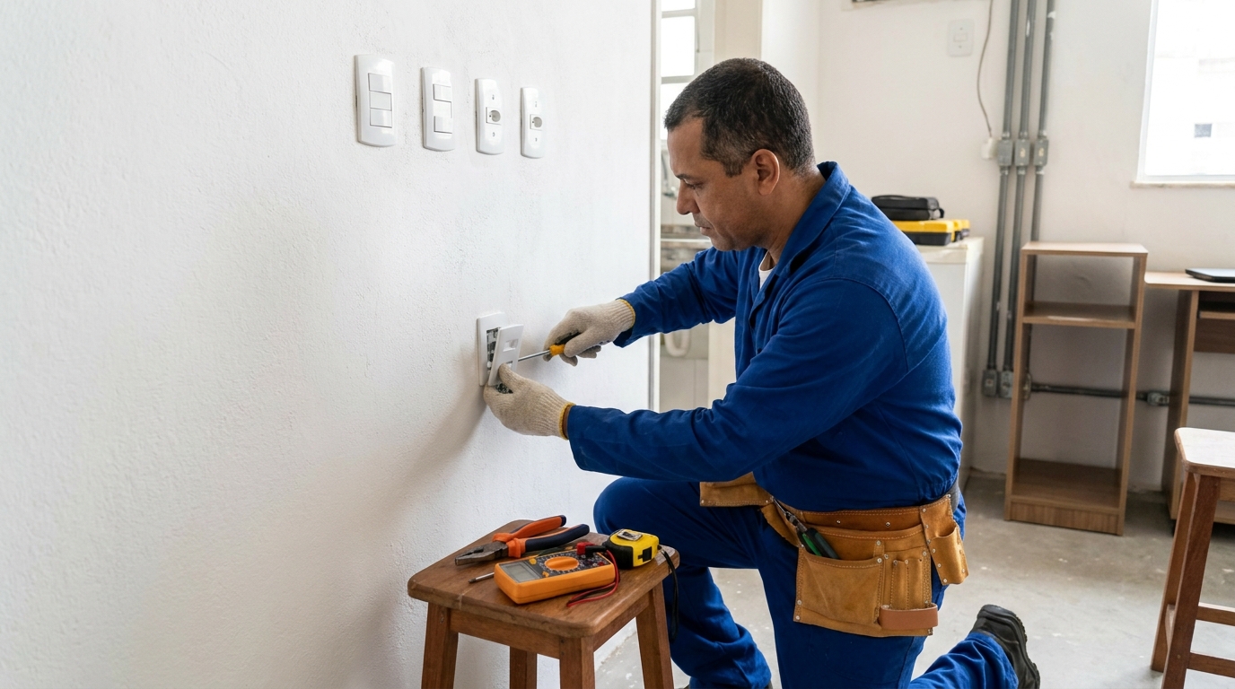 Instalacao de tomada e interruptor profissional em Belém‑PA